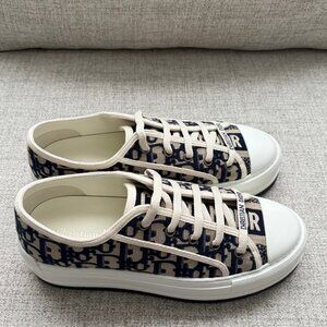 Christian Dior Walk'n'Dior Deep Blue Embroidered Platform Sneaker Size 39